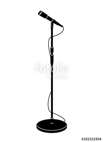 A Icon Vector Illustration Of A Stage Microphone In Silhouette 364x500 A Icon Vector Illustration Of A Stage Microphone In Silhouette