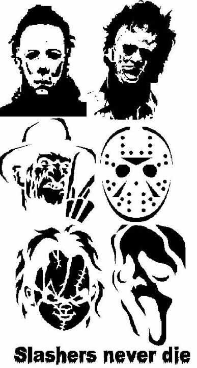 387x720 Horror Icons Michael Myers, Leatherface, Freddy Krueger, Jason