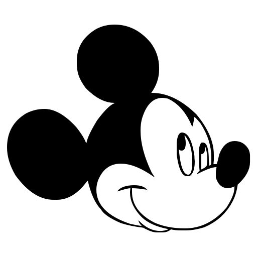512x512 Black Mickey Mouse Icon