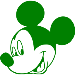 256x256 Green Mickey Mouse Icon