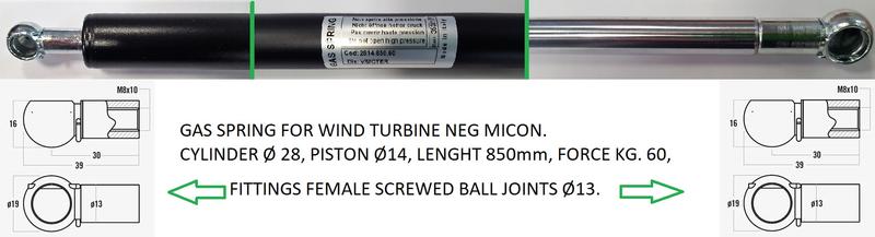 800x217 Gas Spring For Neg Micon Wind Turbine Spares In Motion
