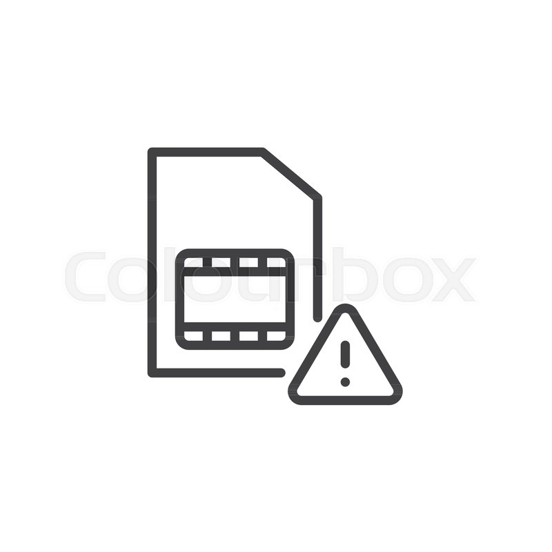 800x800 Micro Sd Card Warning Notification Stock Vector Colourbox
