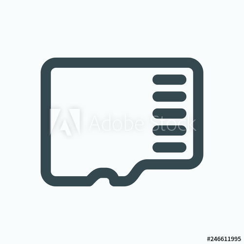 500x500 Memory Card Outline Icon, Micro Sd Memory Card Vector Icon