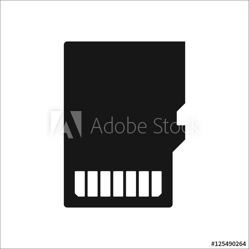 500x500 Micro Sd Card Symbol Silhouette Icon On Background