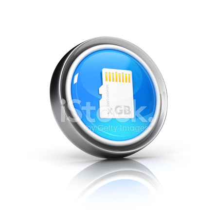 440x440 Glossy Icon With Micro Sd Memory Card Storage Symbol Stock
