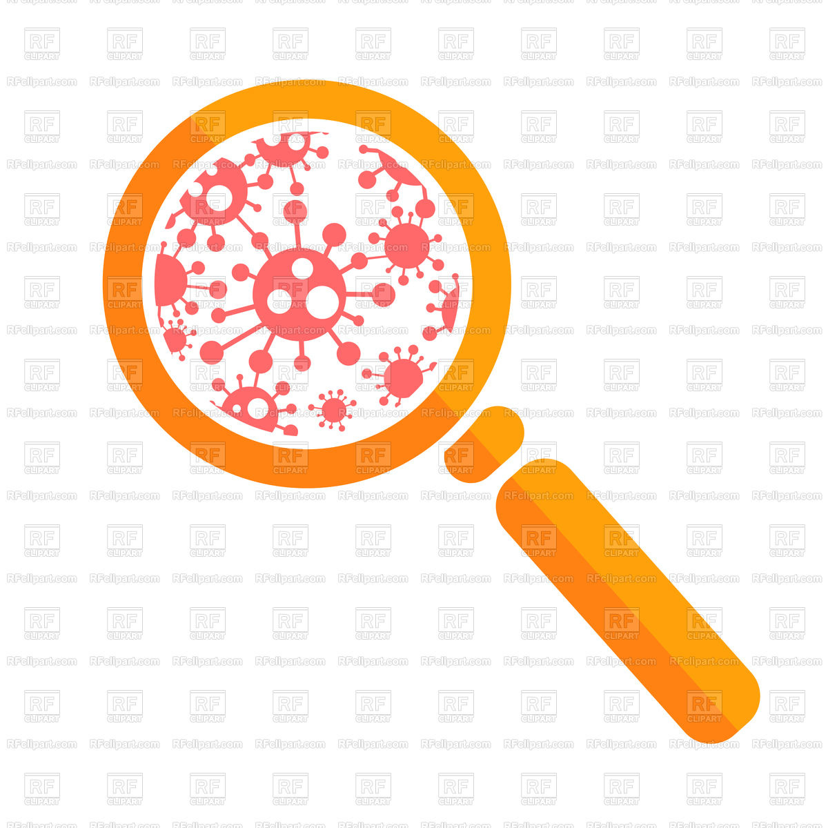 1200x1200 Magnifier With Bacteria Icon Vector Image Of Healthcare, Medical