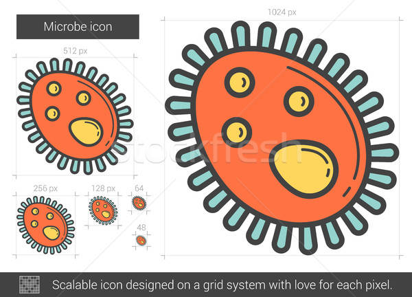 600x432 Microbe Line Icon Vector Illustration Andrei Krauchuk