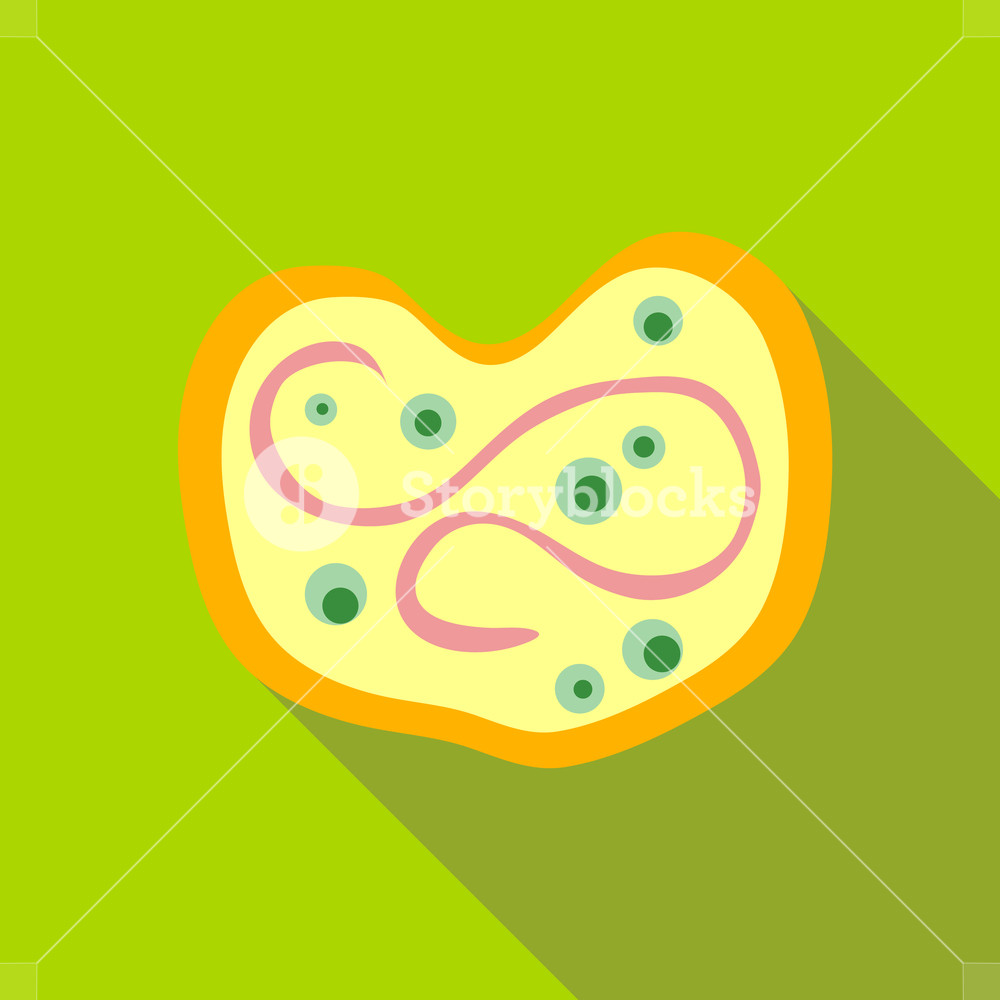1000x1000 Virus, Bacteria, Microbe Icon In Flat Style On A Green Background