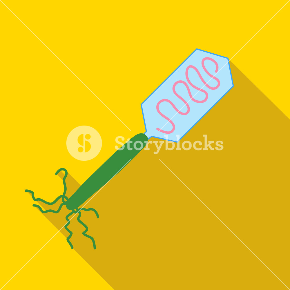 1000x1000 Virus, Bacteria, Microbe Icon In Flat Style On A Yellow Background
