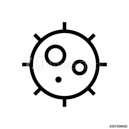 500x500 Virus Icon Disease Microbe Symbol Line Art Medical Healthcare