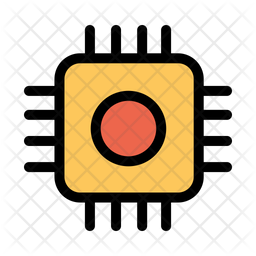 256x256 Microchip Icon Of Colored Outline Style