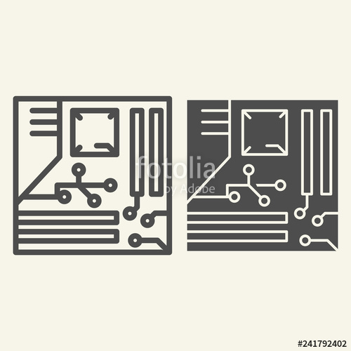 500x500 Cpu Line And Glyph Icon Microprocessor Vector Illustration