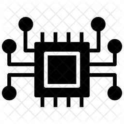 256x256 Microprocessor Icon Of Glyph Style