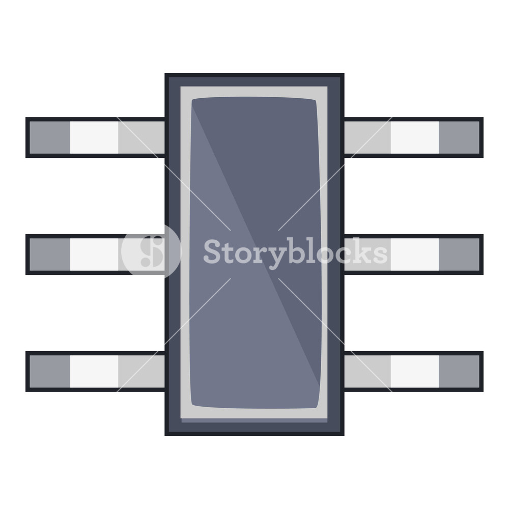 1000x1000 Old Microprocessor Icon Cartoon Illustration Of Old