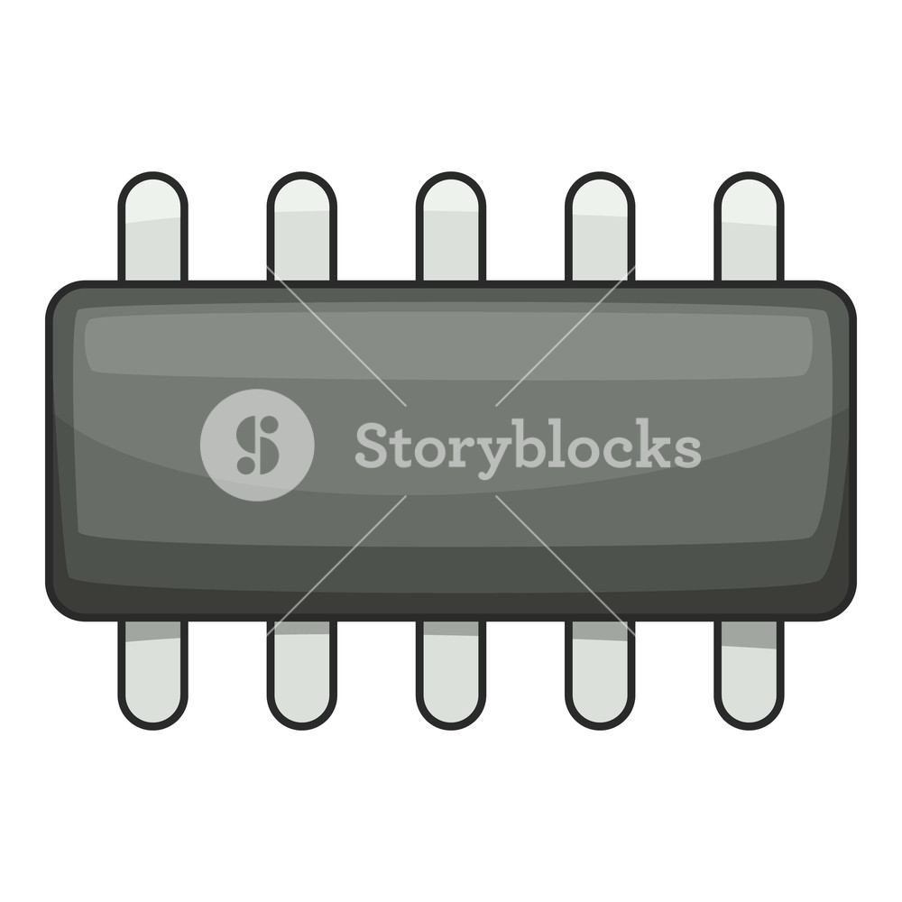 1000x1000 Weak Microprocessor Icon Cartoon Illustration Of Weak