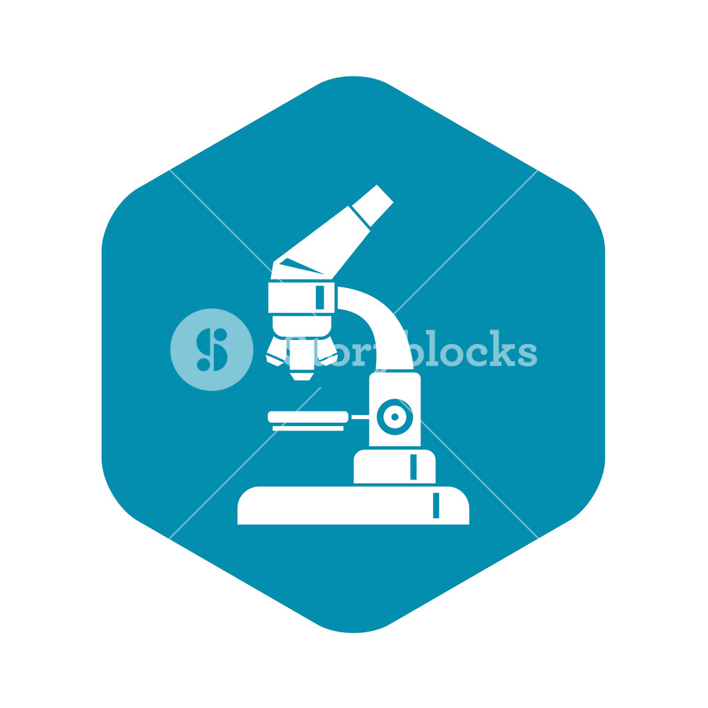 1000x1000 Microscope Icon In Simple Style Isolated On White Background