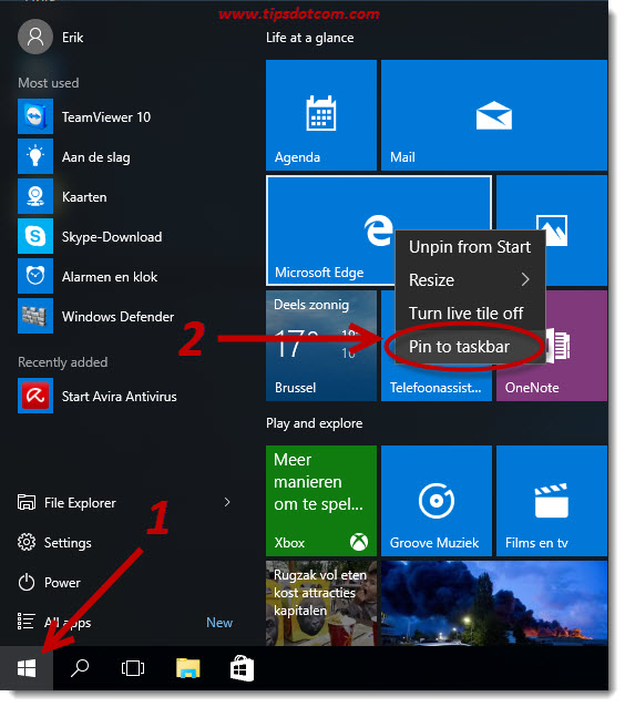 564x638 Pin Microsoft Edge To Taskbar