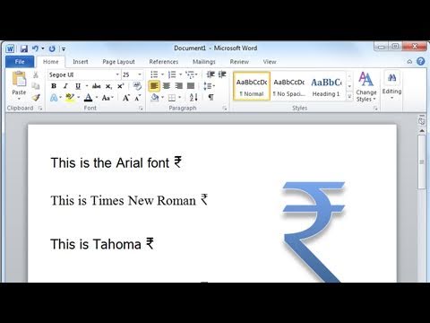 480x360 India Rupee Symbol In Microsoft Word
