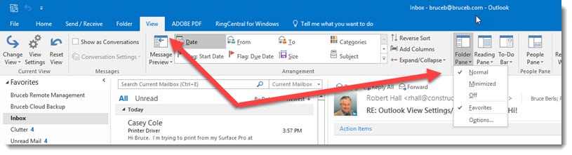 815x221 Outlook And The Disappearing Folder Pane Bruceb News