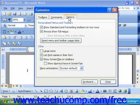 Word Tutorial Changing Toolbar Menu Bar Options Microsoft 480x360 Word Tutorial Changing Toolbar Menu Bar Options Microsoft