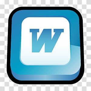 300x300 D Cartoon Icons Iii, Microsoft Office Word, White And Blue W Icon