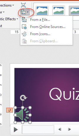 267x457 Change The Powerpoint Audiomusic Speaker Icon