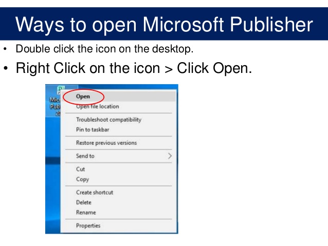 638x479 Microsoft Publisher Window