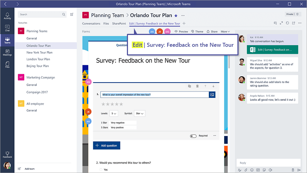 999x562 Create, Edit, And Collaborate On A Form In Microsoft Teams