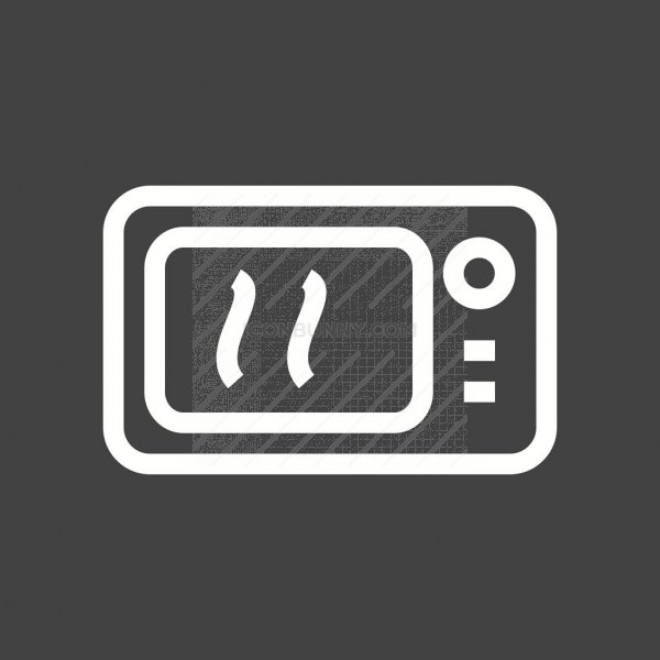 600x600 Microwave Line Inverted Icon