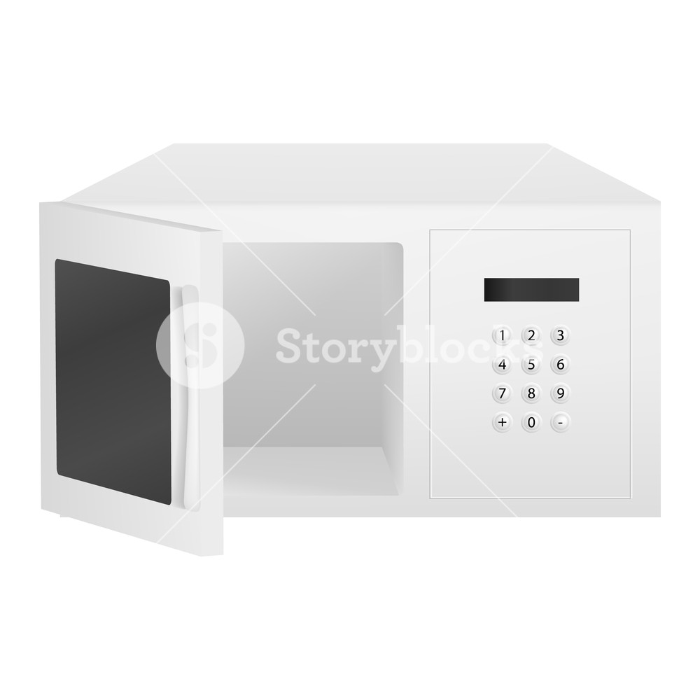 1000x1000 Open Microwave Icon Realistic Illustration Of Open Microwave
