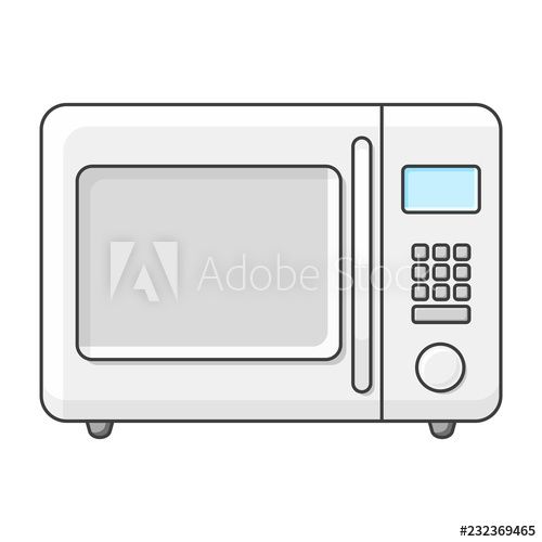 500x500 Kitchen Microwave Icon Vector Illustration On White Background