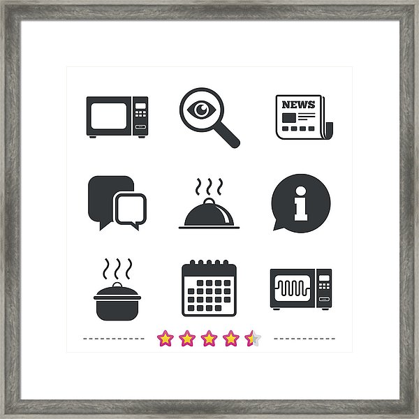 600x600 Microwave Oven Icon Cooking Pan, Food Serving Framed Print