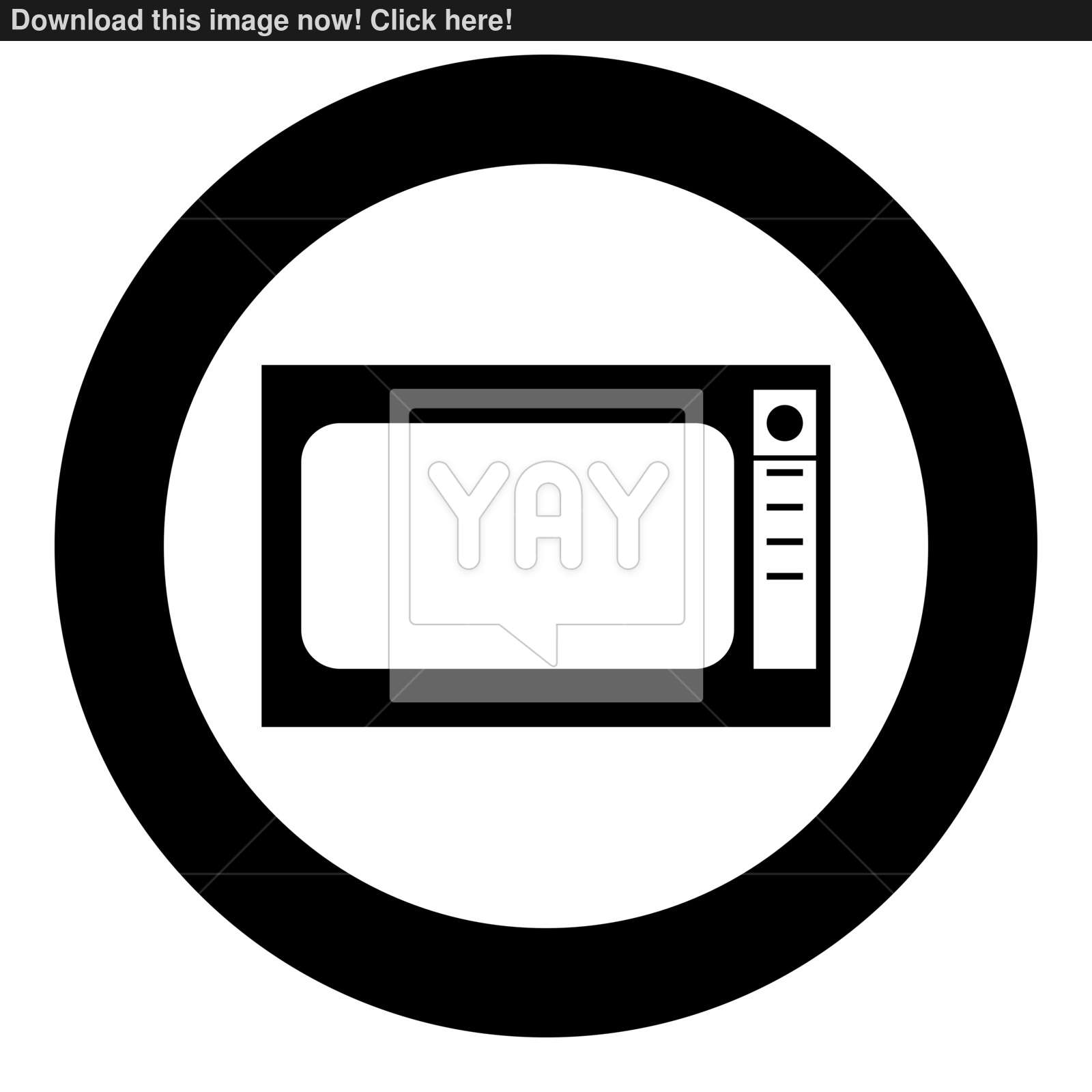 1600x1600 Microwave Oven Icon Black Color In Circle Vector