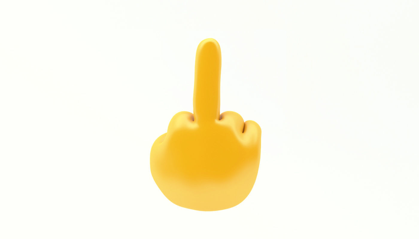 1400x800 Model Emoji Hand Middle Finger Icon Cgtrader