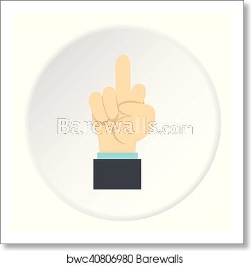362x382 Gesture With Middle Finger Icon, Flat Style, Art Print Barewalls