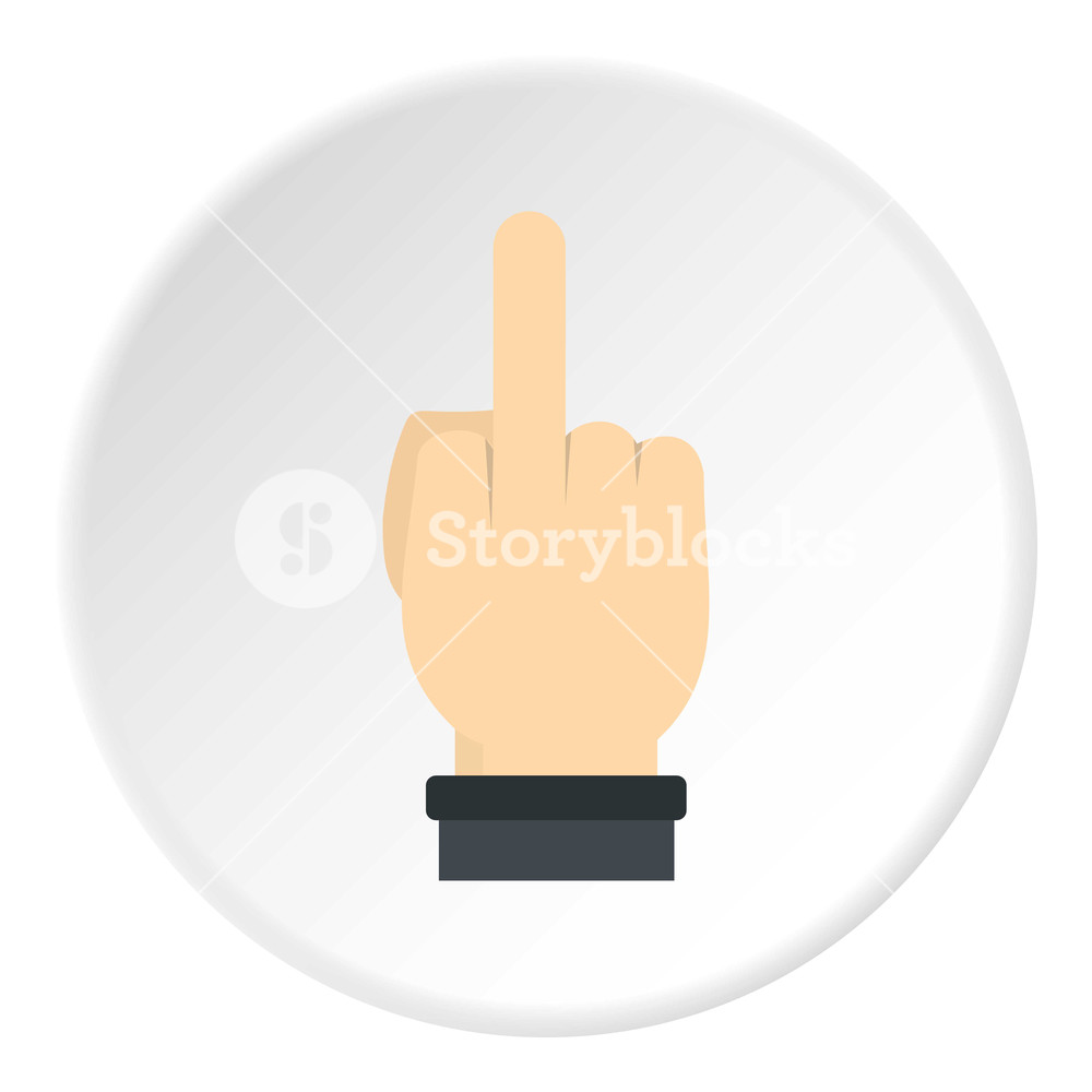 1000x1000 Human Hand Gesturing With Middle Finger Icon In Flat Circle
