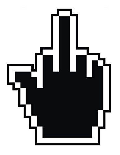 386x500 Pixelated Middle Finger Mouse Cursor Icon Vinyl Decal