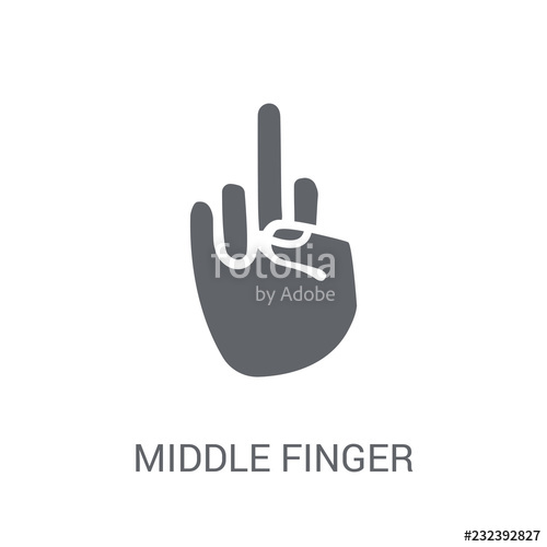 500x500 Middle Finger Icon Trendy Middle Finger Logo Concept On White