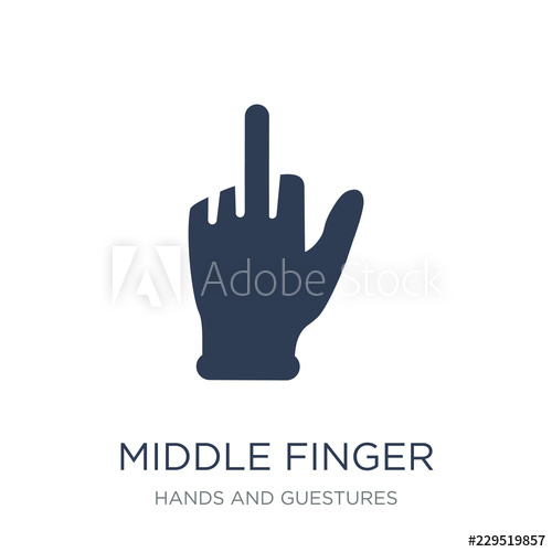 500x500 Middle Finger Icon Trendy Flat Vector Middle Finger Icon On White