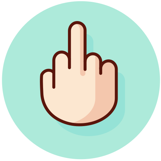 512x512 Blue, Middle, Finger Icon Free Of Gesture