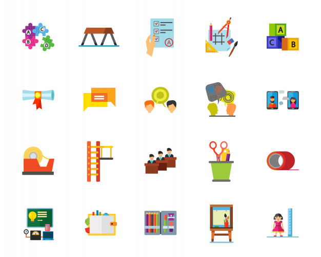 626x500 Middle School Icon Set Vector Free Download