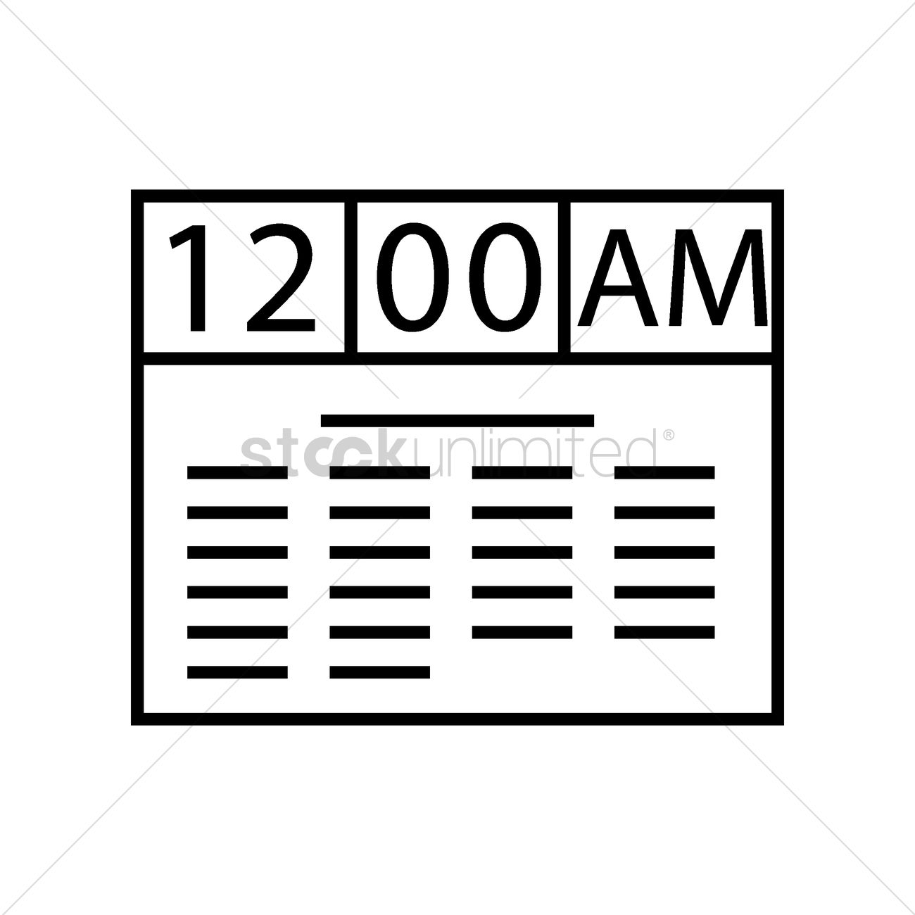 1300x1300 Calendar And Time With Midnight Icon Vector Image
