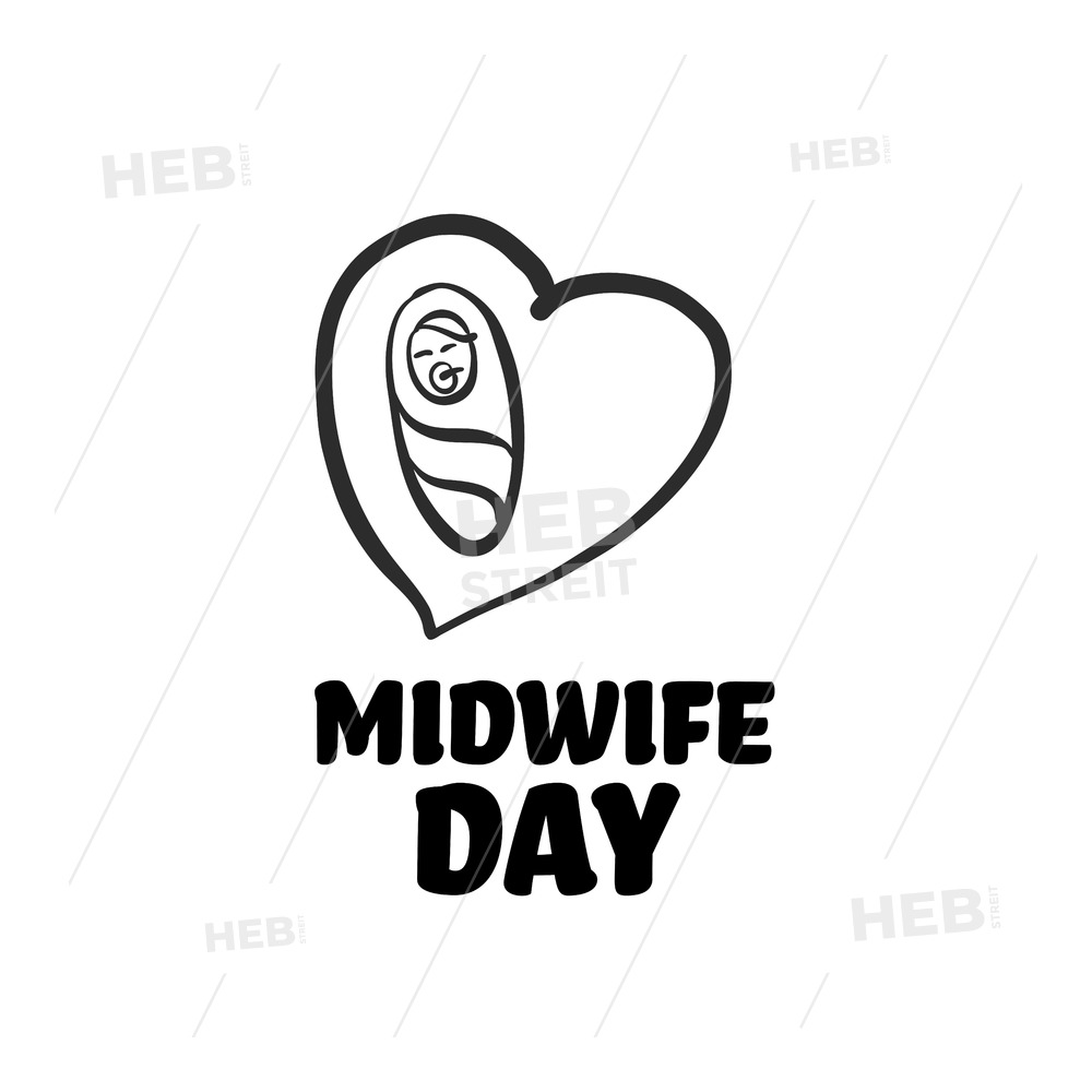 1000x1000 Midwife Day Icon With Lettering Hebstreits Sketches