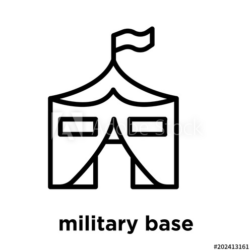 Military Base Icon Isolated On White Background 500x500 Military Base Icon Isolated On White Background