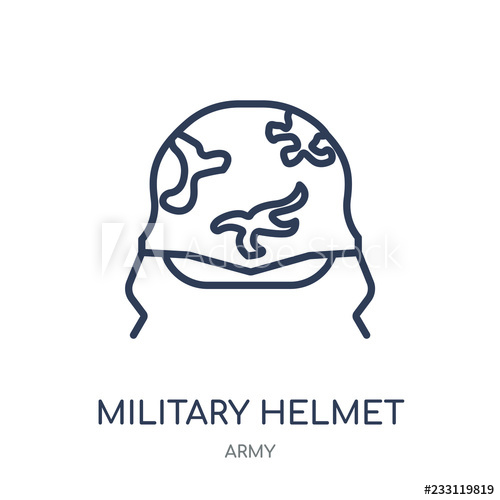 500x500 Military Helmet Icon Military Helmet Linear Symbol Design