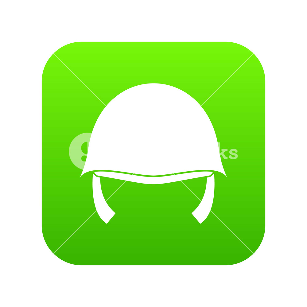 1000x1000 Military Helmet Icon Digital Green For Any Design Isolated