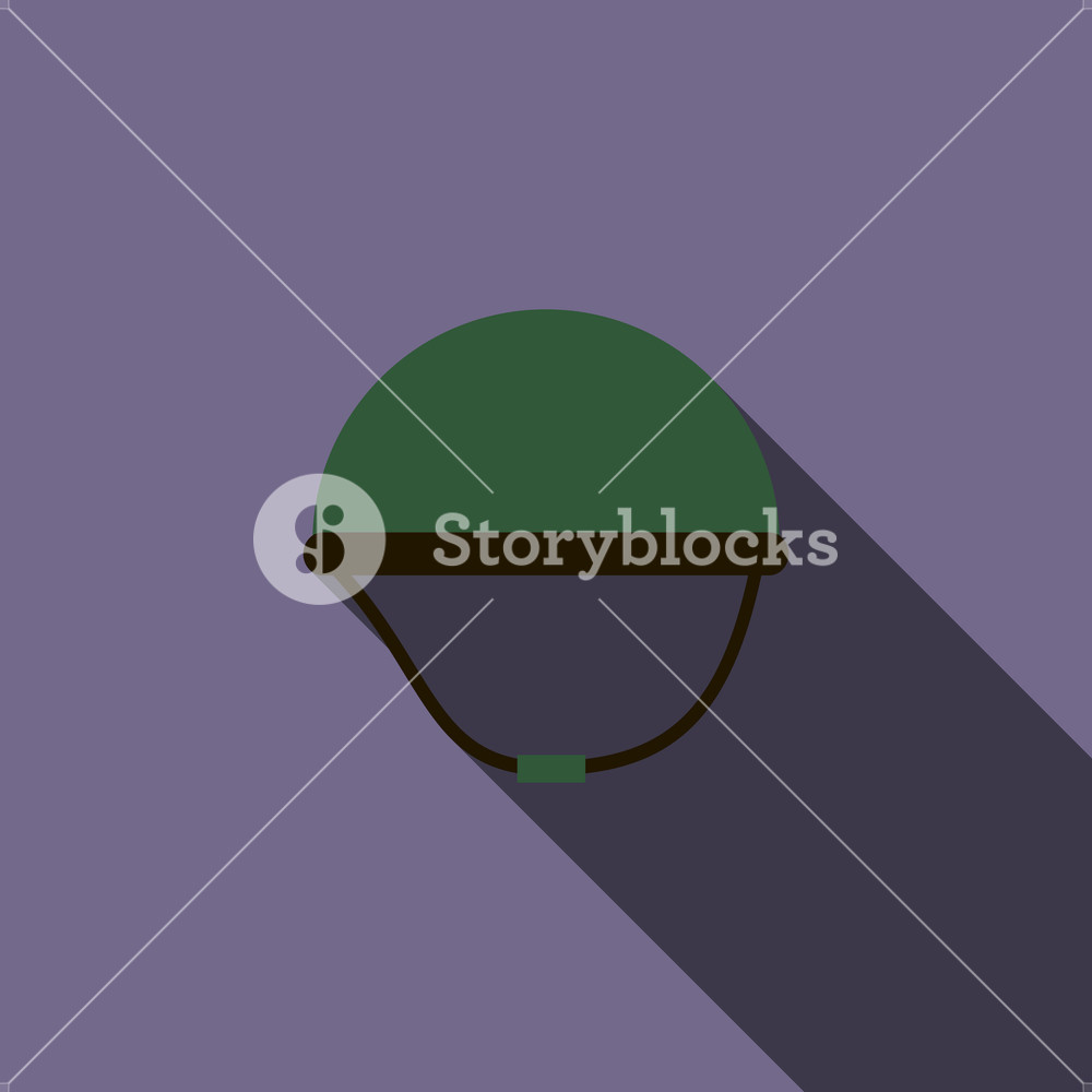 1000x1000 Military Helmet Icon In Flat Style On A Violet Background Royalty