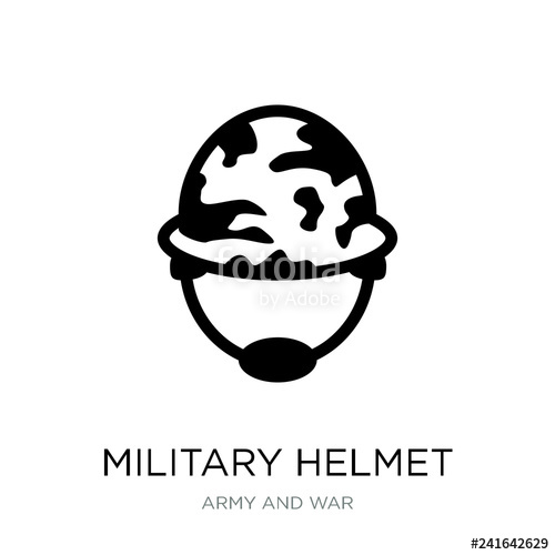 500x500 Military Helmet Icon Vector On White Background, Military Helmet
