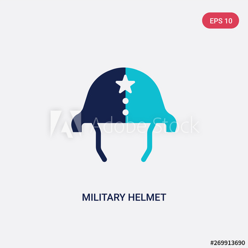 500x500 Two Color Military Helmet Vector Icon From Army And War Concept