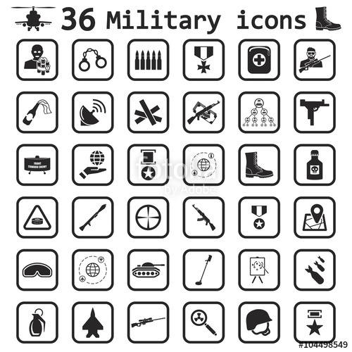 500x500 Military Icon Set Icon Stock Image And Royalty Free Vector